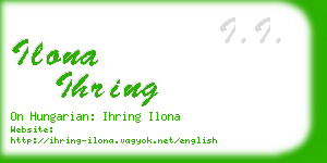 ilona ihring business card